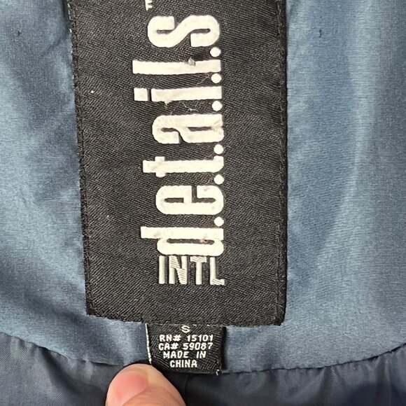 Details Intl Quilted Long Navy Coat Womens S Zipper Front Warm Winter Jacket - Picture 15 of 16